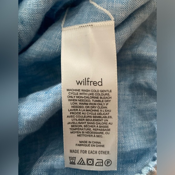 NWT Aritzia Wilfred “ethereal” linen top, chambray buoy blue, size S - Picture 13 of 15